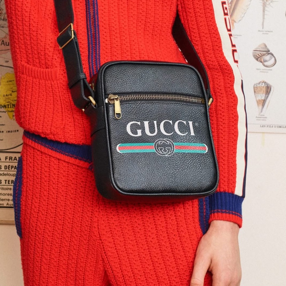 Gucci Print messenger Logo crossbody